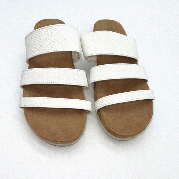 Cliffs by White Mountain Sandals Womens 8 Teona White Strappy Slip On Comfort - Picture 3 of 7